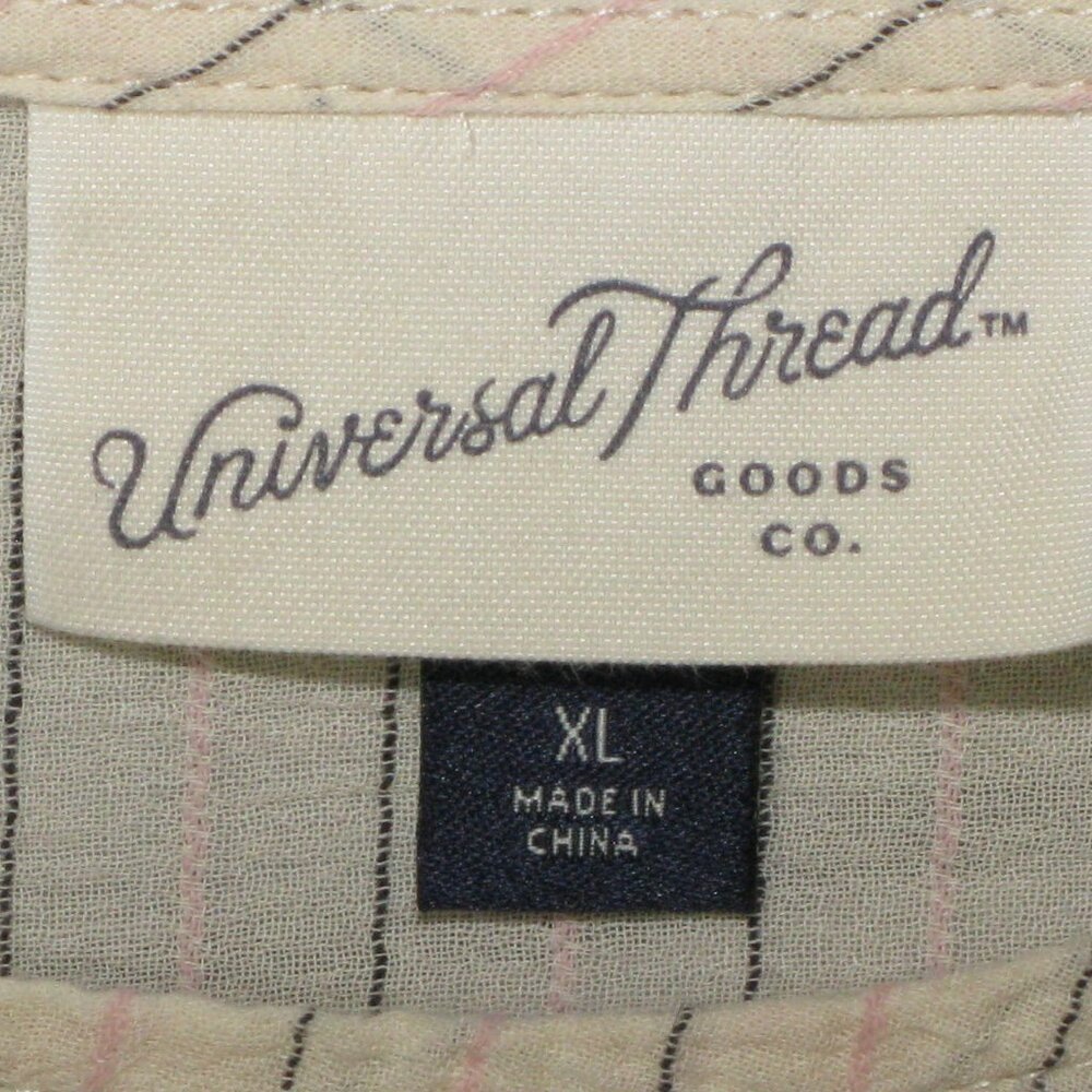 Universal Thread Cream Striped Pull Over Short Sl… - image 6